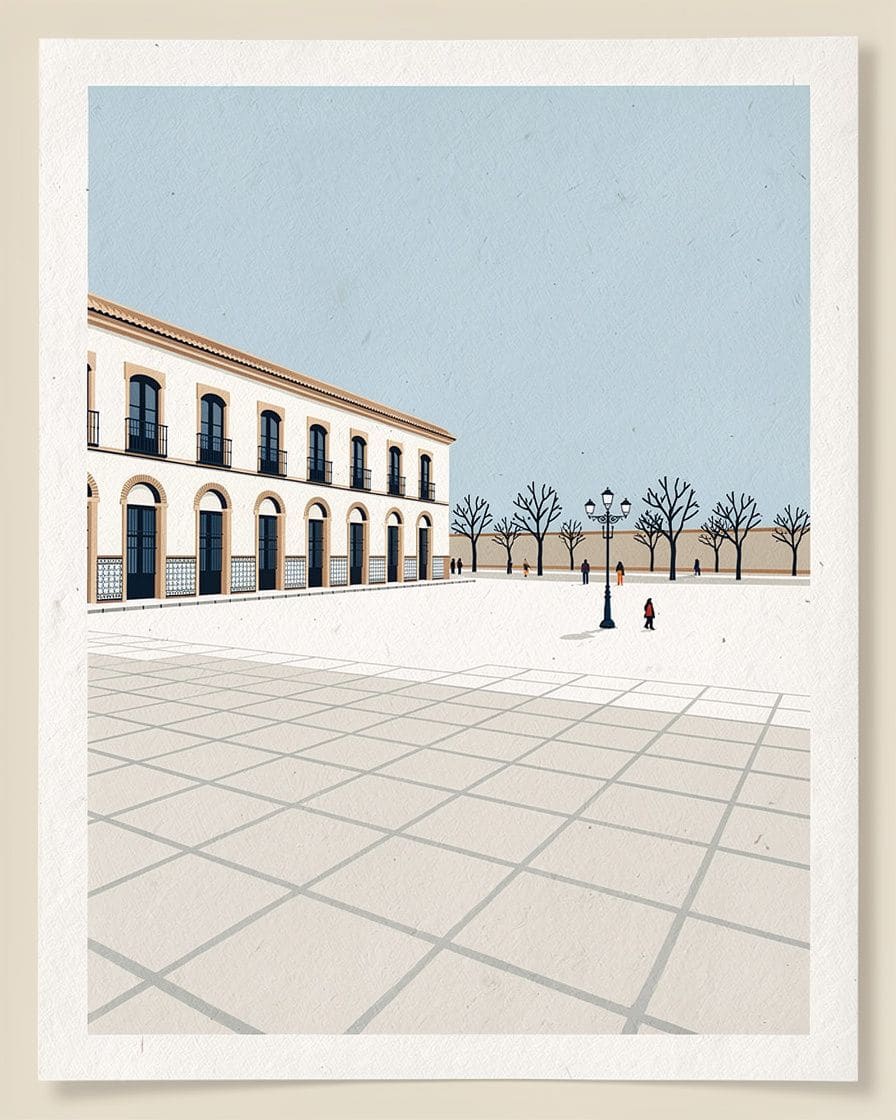 Plaza de San Francisco in Seville with people walking and historic buildings around it, on a clear afternoon